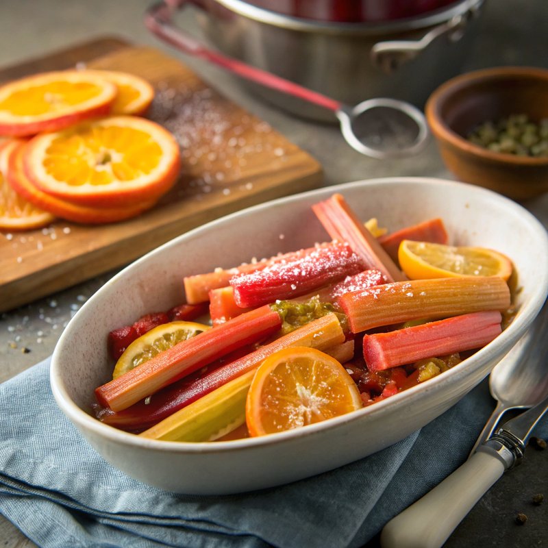 Zesty Orange-Braised Rhubarb