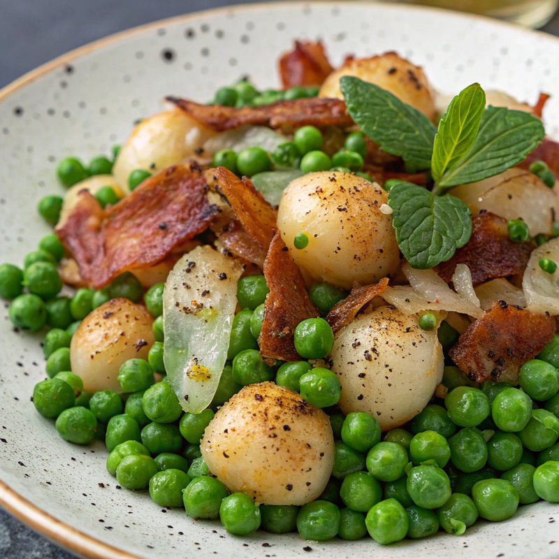 Peas with Bacon and Pearl Onions