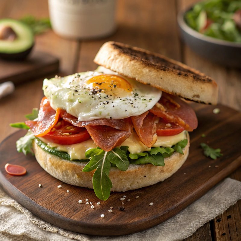 Crispy Prosciutto and Egg Breakfast Sandwich