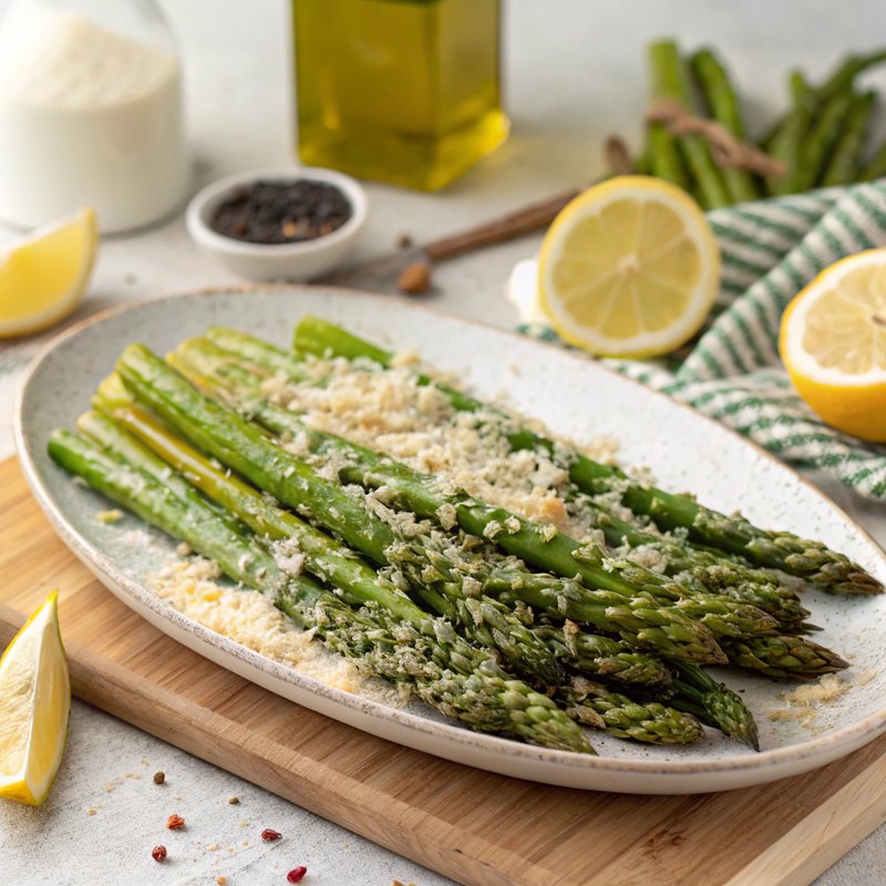 Crispy Air Fryer Asparagus with Parmesan
