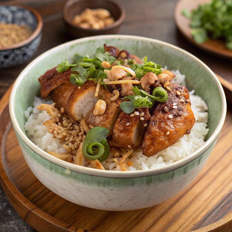 Xoi Ga - Vietnamese Sticky Rice with Chicken