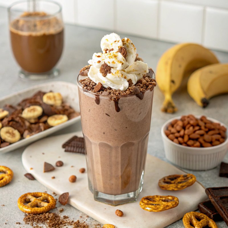 Decadent Chocolate Pretzel Protein Shake