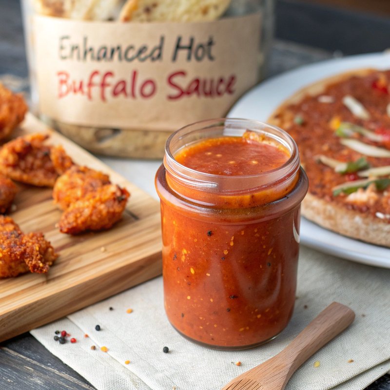 Enhanced Hot Buffalo Sauce - Ignite your taste buds with this zesty homemade hot buffalo sauce! Perfectly balanced with a fiery kick and rich buttery goodness, this sauce is a mus