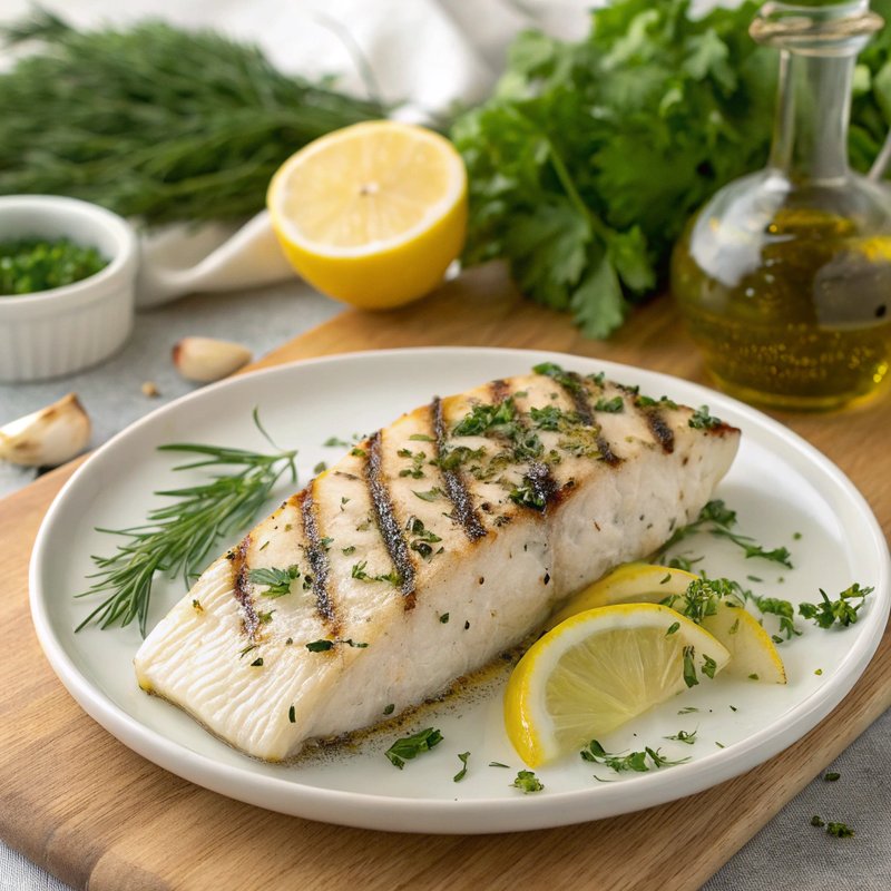 Herb Marinated Grilled Halibut