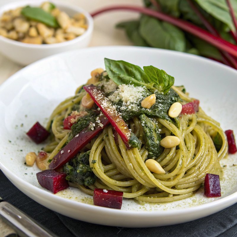 Swiss Chard and Pesto Pasta