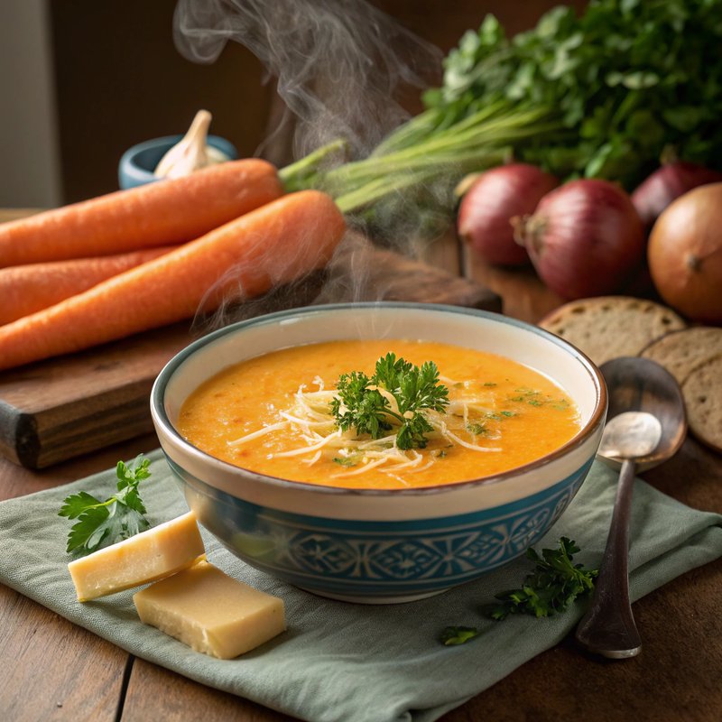 Creamy Carrot and Cheddar Soup