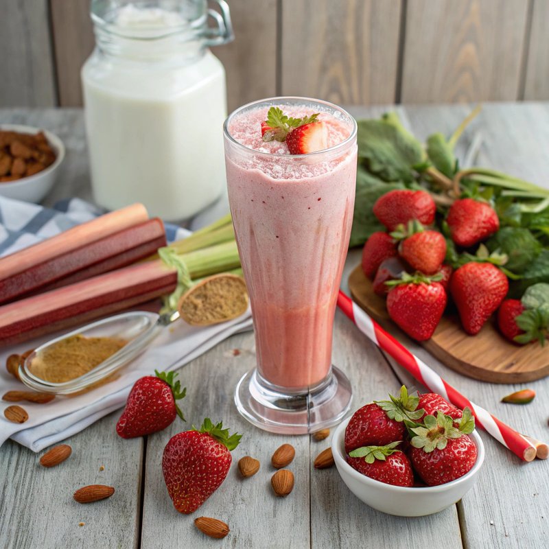 Strawberry Rhubarb Protein Shake