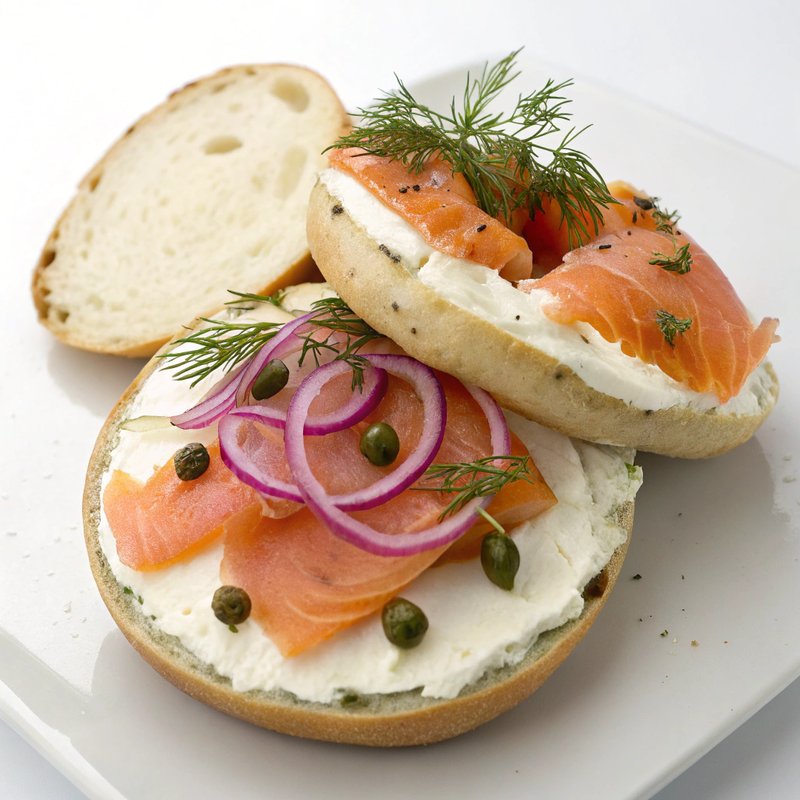 Cream Cheese and Smoked Salmon Bagel