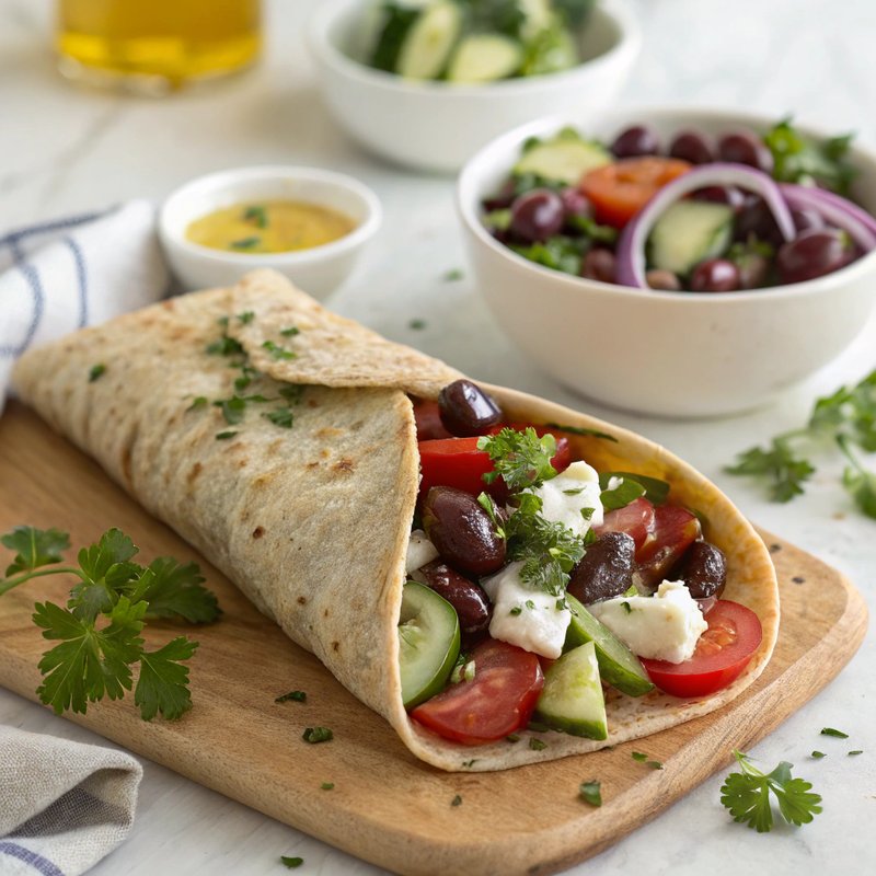 Mediterranean Feta Veggie Wrap
