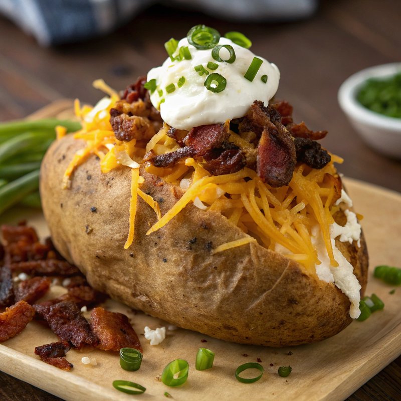 Bacon and Cheddar Bursting Baked Potatoes