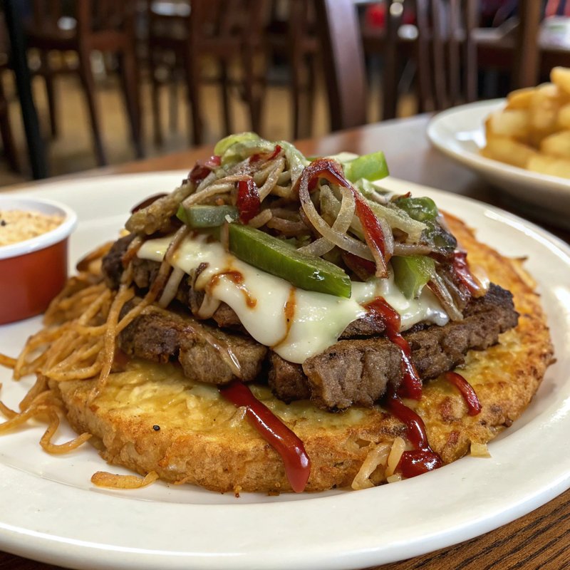Philly Cheesesteak Hashbrowns
