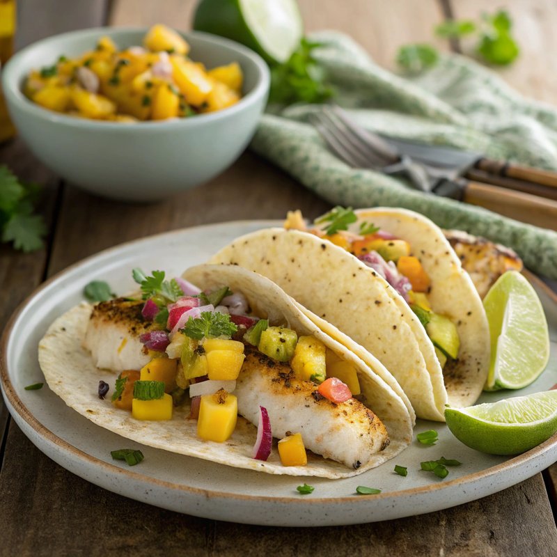 Fish Tacos with Vibrant Mango Salsa
