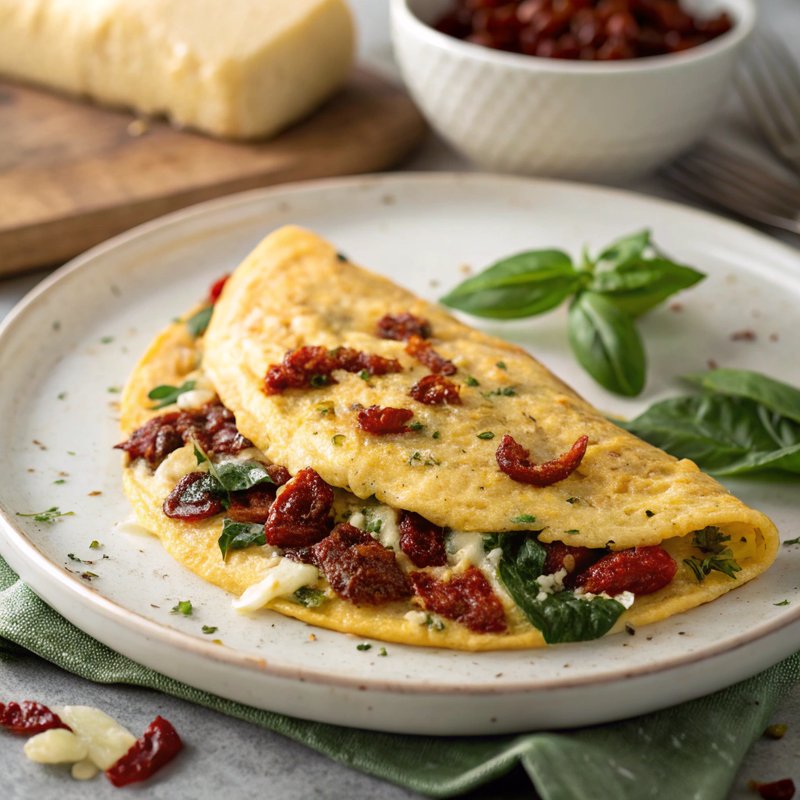 Sundried Tomato and Basil Omelette