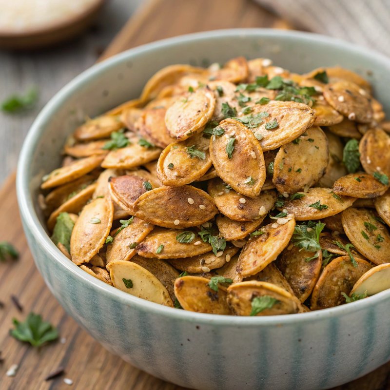 Parmesan Garlic Roasted Pumpkin Seeds