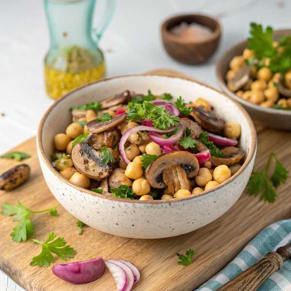 Mushroom and Chickpea Salad