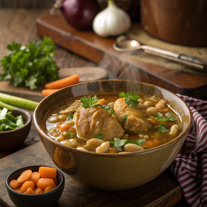 Hearty Fava Bean and Chicken Stew