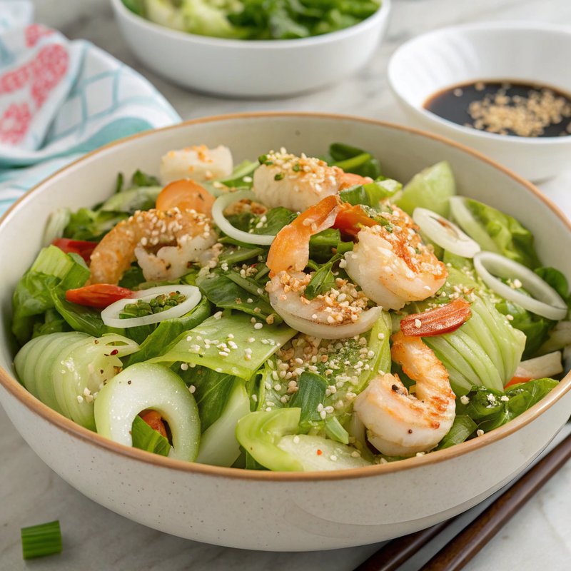 Bok Choy and Sesame Shrimp Salad