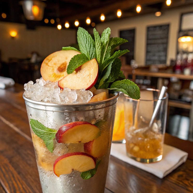 Peach Whiskey Smash
