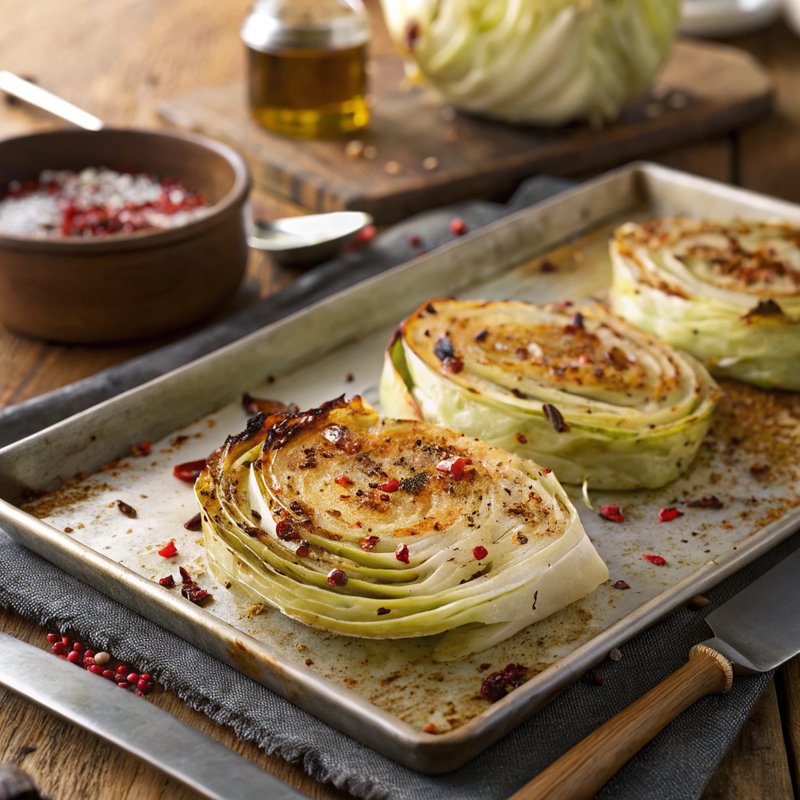 Crispy Roasted Cabbage Steaks