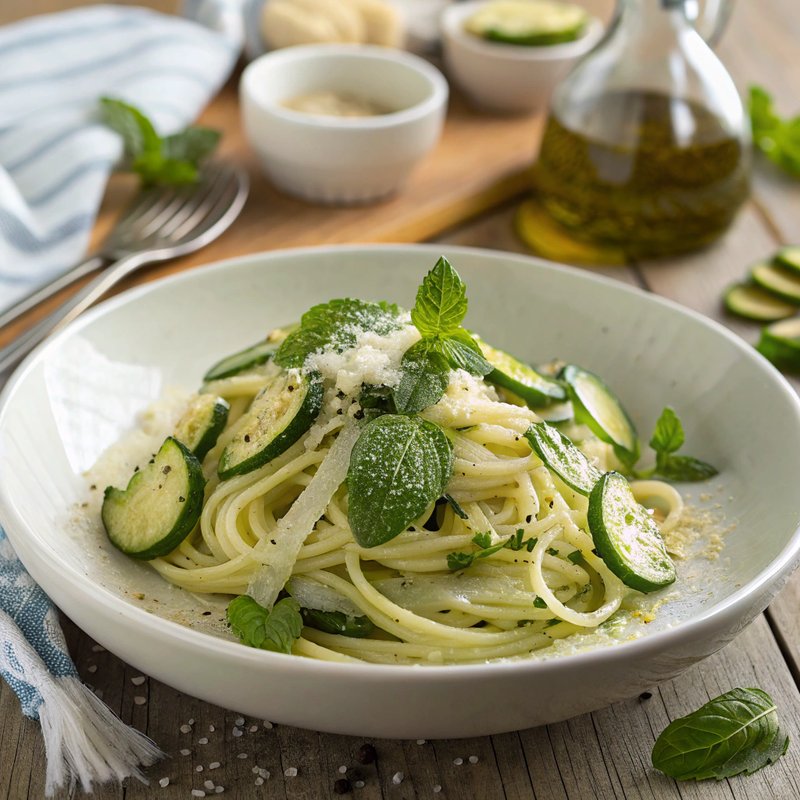 Linguine with Zucchini and Mint