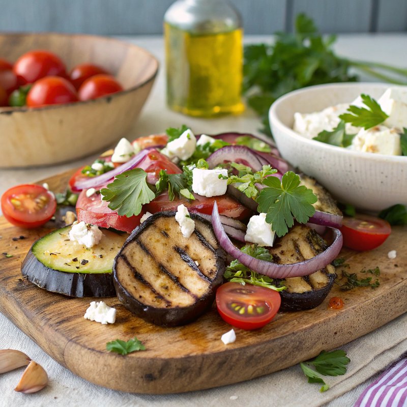 Mediterranean Grilled Eggplant Salad