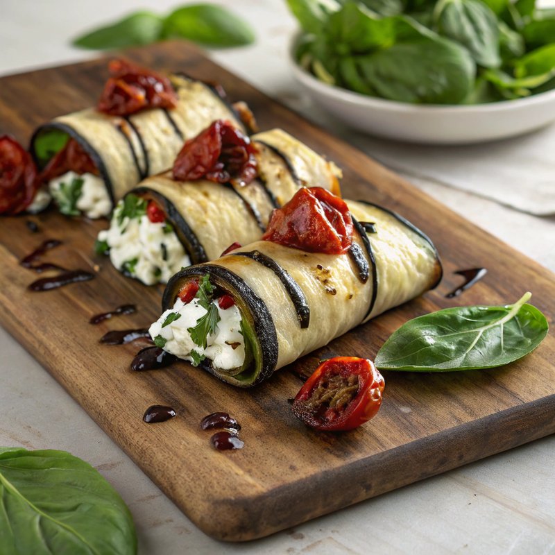 Tuscan-Style Grilled Eggplant Roll-Ups