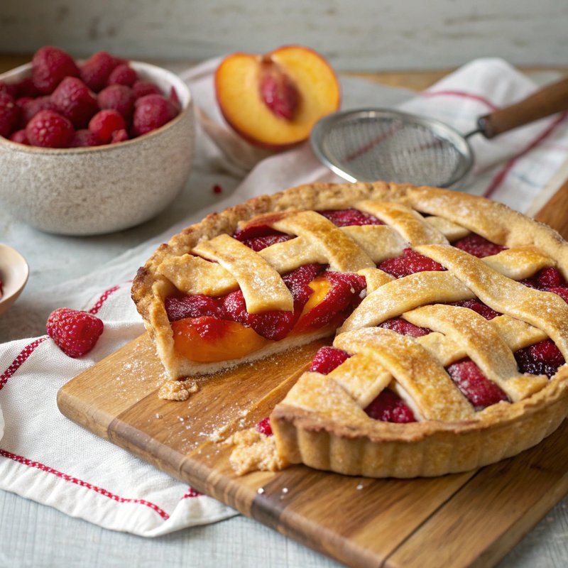 Nectarine and Raspberry Pie