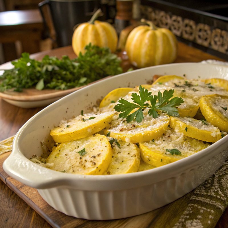 Parmesan Garlic Roasted Yellow Squash