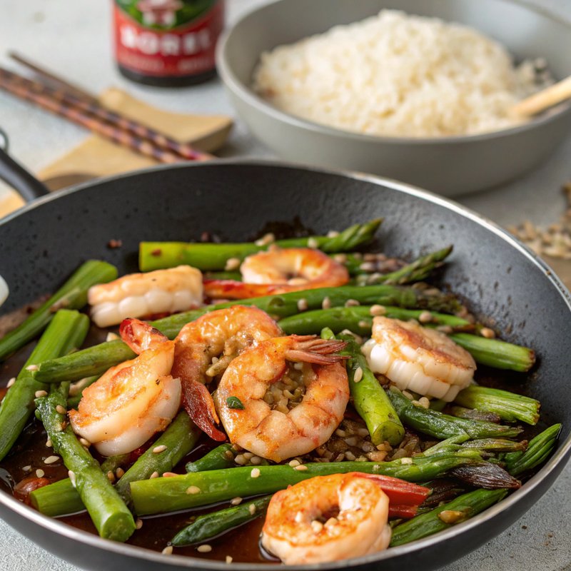 Shrimp and Asparagus Stir Fry