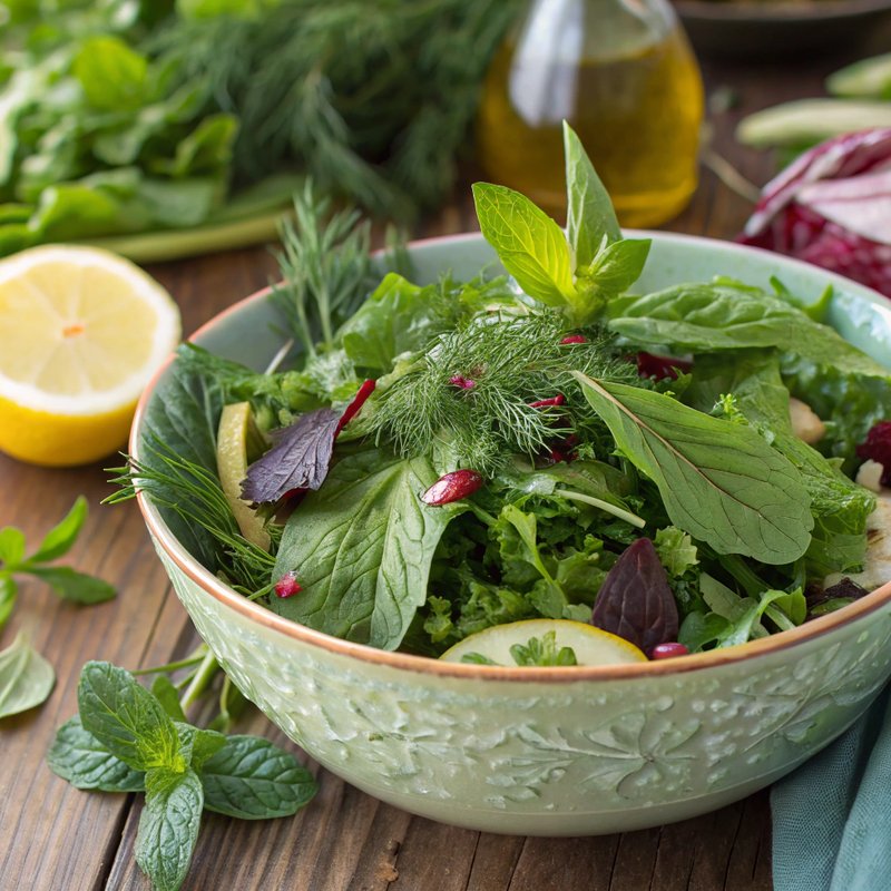Fresh Herb Salad with Zesty Lemon Vinaigrette