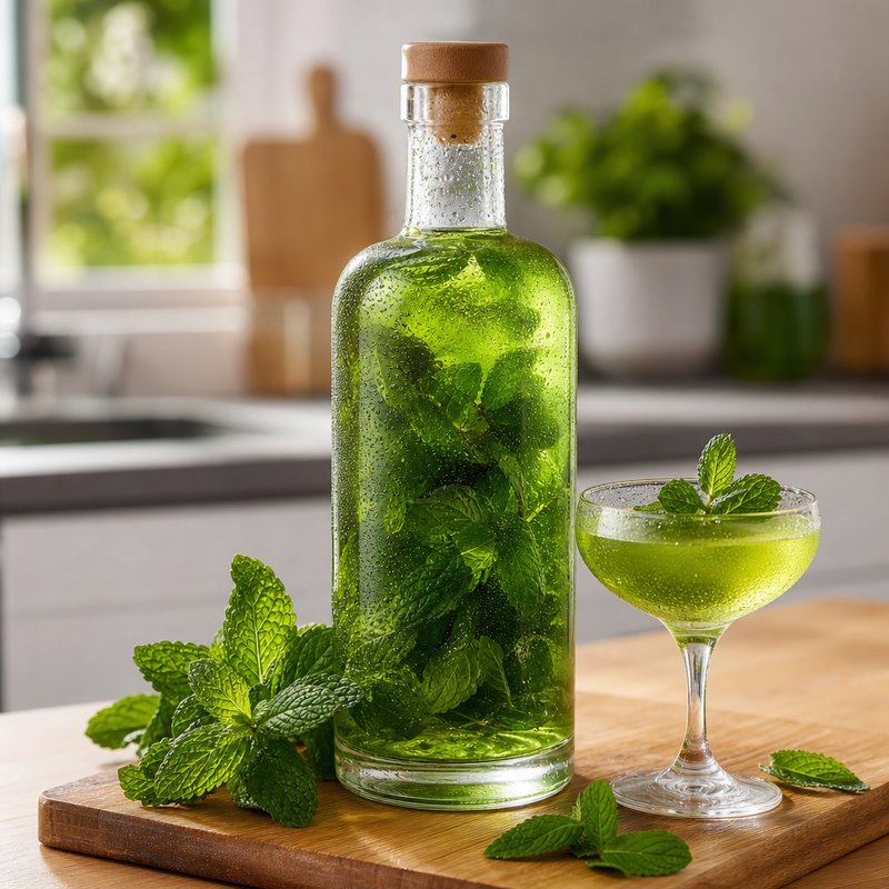Pavia Peppermint Liquor - Indulge in the refreshing and invigorating taste of Pavia Peppermint Liquor, a delightful homemade spirit that captures the essence of fresh peppermin