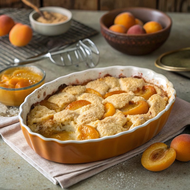 Golden Apricot Cobbler Custard