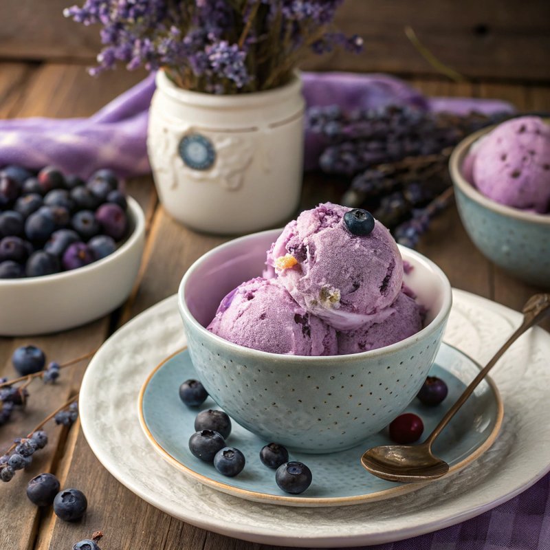 Blueberry Lavender Ice Cream