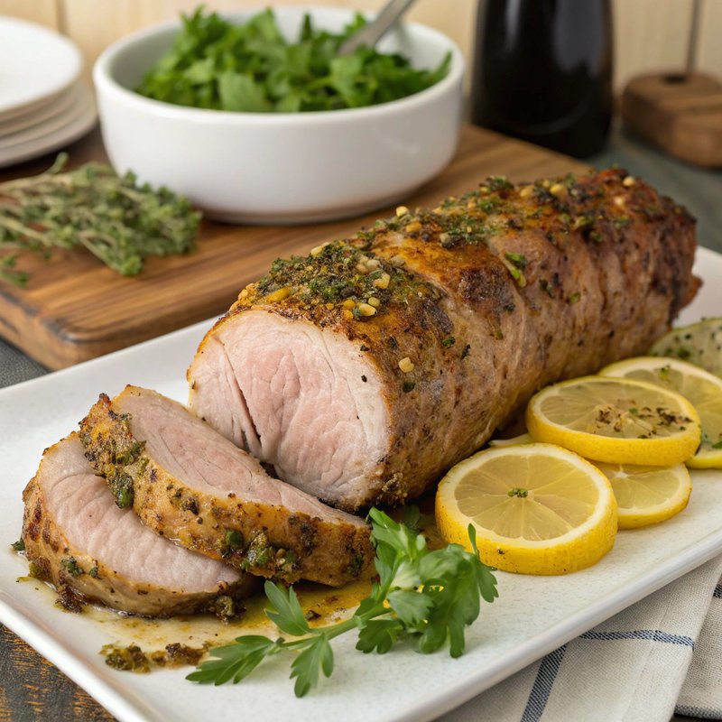 Oregano and Garlic Roasted Pork Tenderloin
