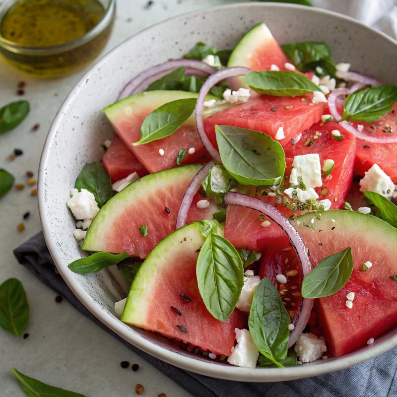 Refreshing Watermelon and Basil Salad