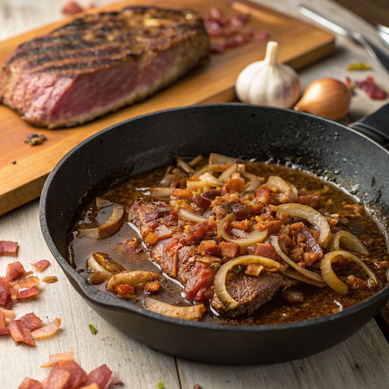 Bacon and Onion Pan Sauce for Steak