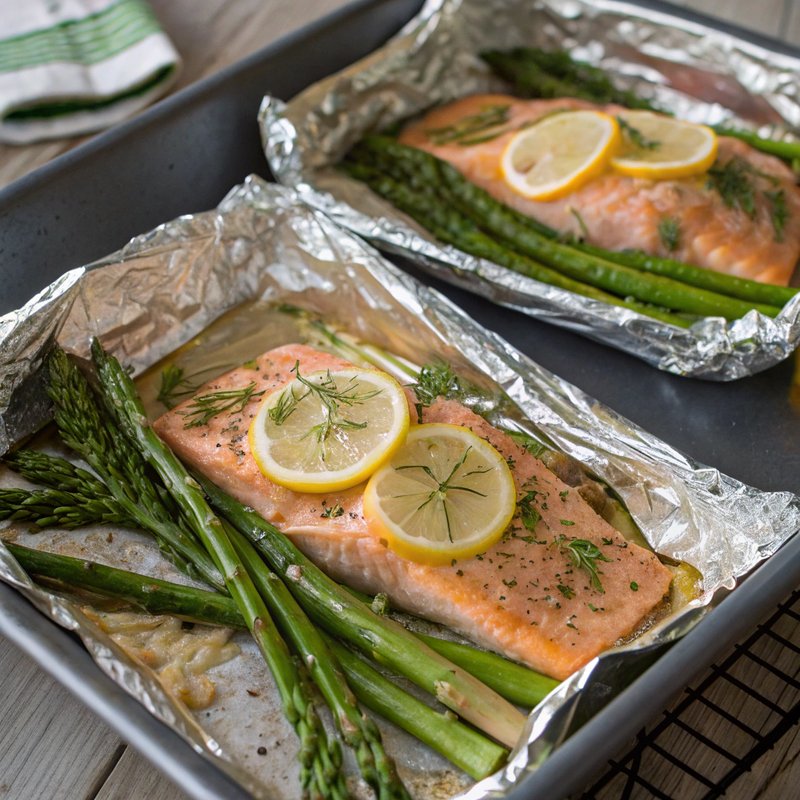 Savory Salmon and Asparagus Foil Packets