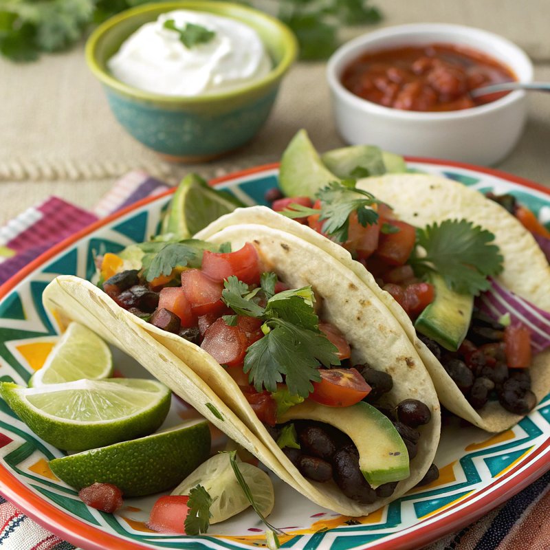 Avocado and Black Bean Tacos