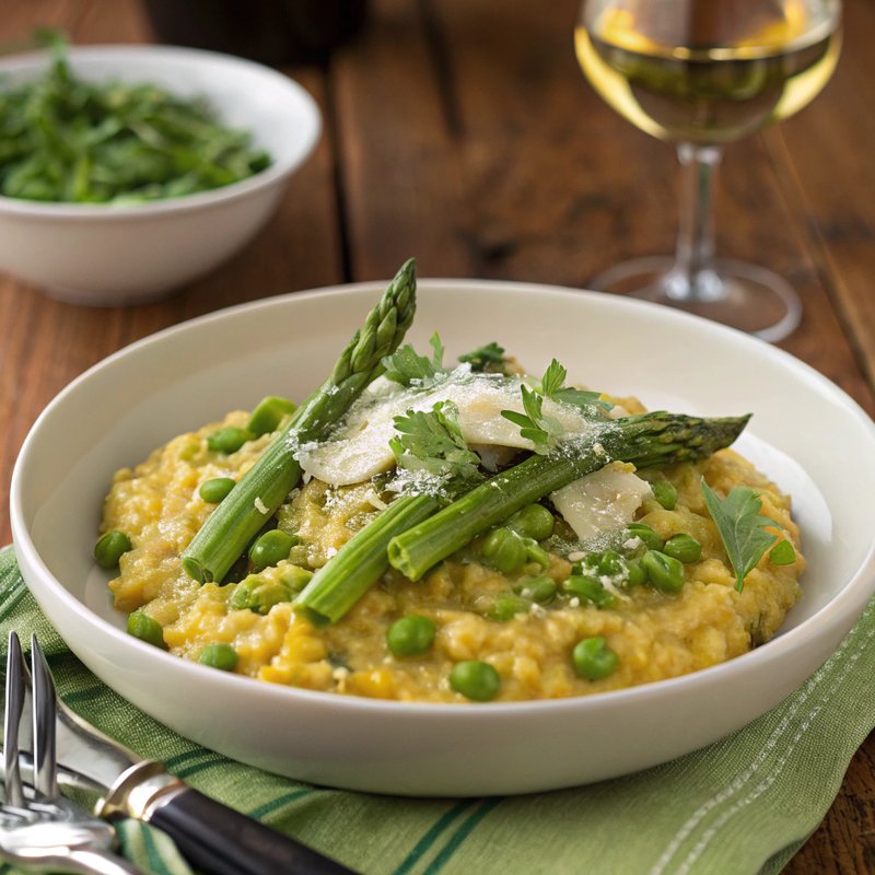 Creamy Fava Bean and Asparagus Risotto