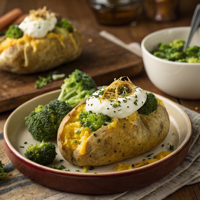Broccoli and Cheese Stuffed Potatoes