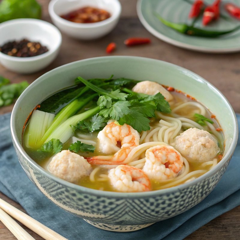 Enhanced Fish Ball Noodle Soup