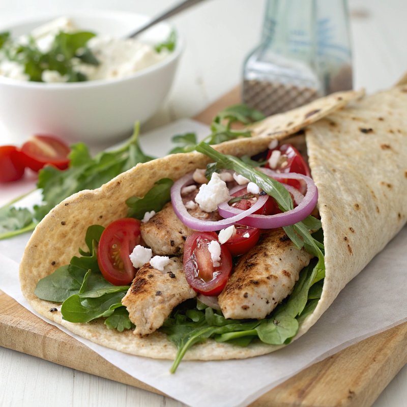 Arugula and Grilled Chicken Wrap