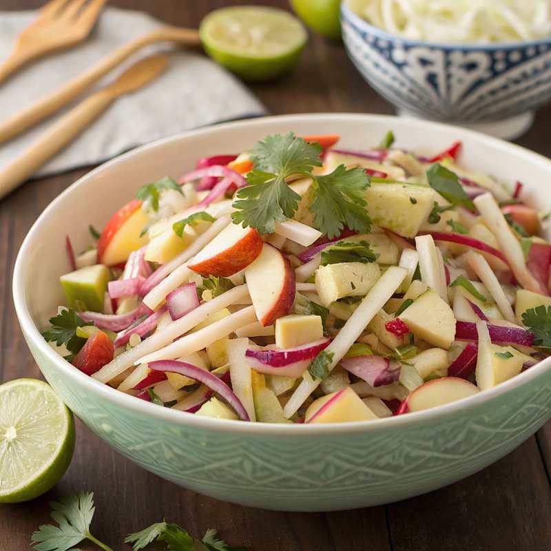 Crispy Jicama and Apple Slaw