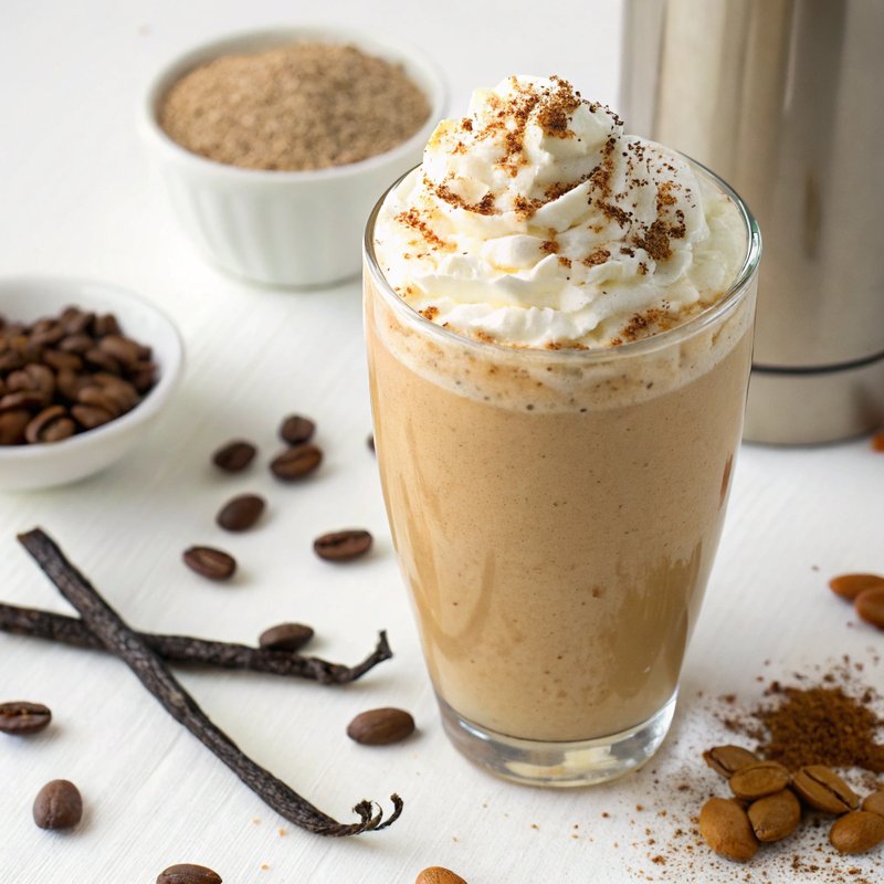 Vanilla Latte Protein Shake - Indulge in the creamy delight of this Vanilla Latte Protein Shake, a perfect blend of energizing coffee and smooth vanilla protein that not only kick-