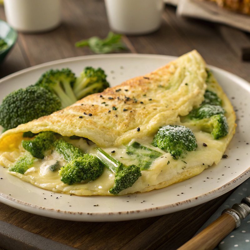 Savory Broccoli and Swiss Omelette