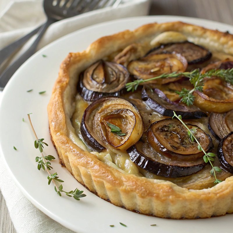 Savory Onion and Aubergine Tart