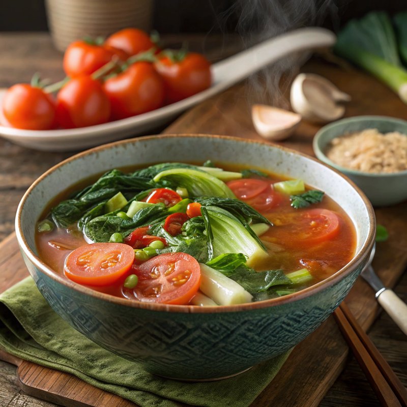 Bok Choy and Tomato Soup