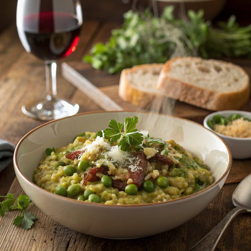 Fava Bean and Pancetta Risotto