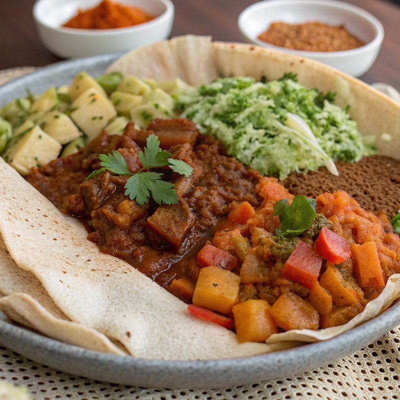 Authentic Ethiopian Injera and Hearty Stews