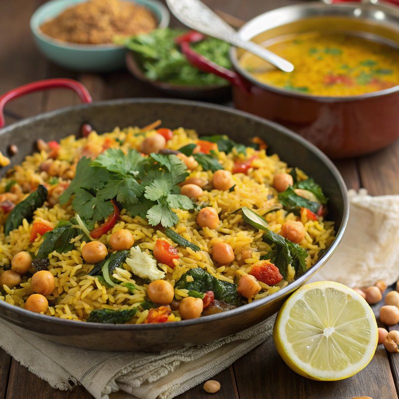 Chickpea and Spinach Biryani with Basmati Rice